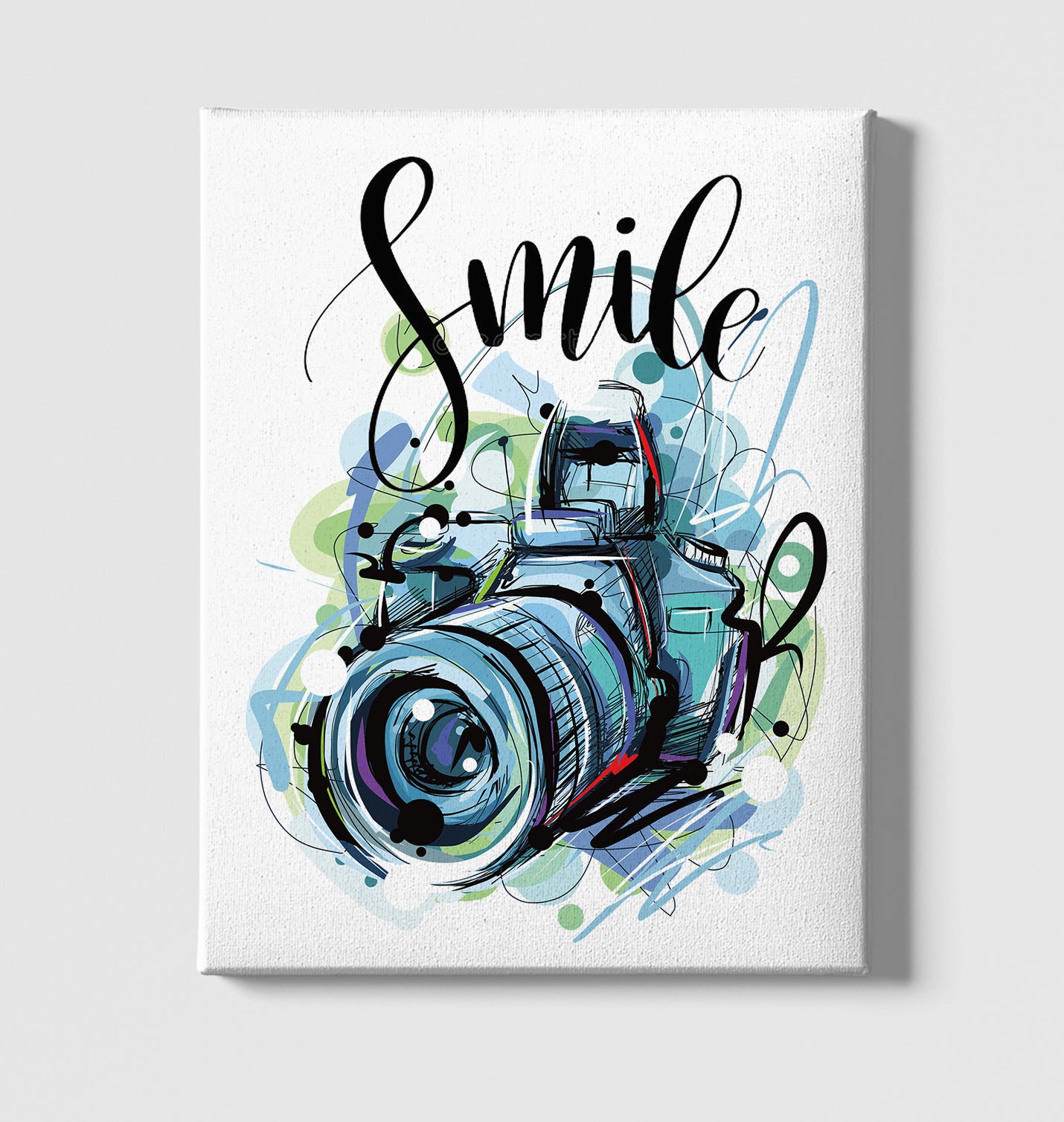 Camera - Photo Smile White Canvas Wall Art 35x40cm - Premium  from W.E.N.S. WIND - Just 7990! Shop now at W.E.N.S. WIND