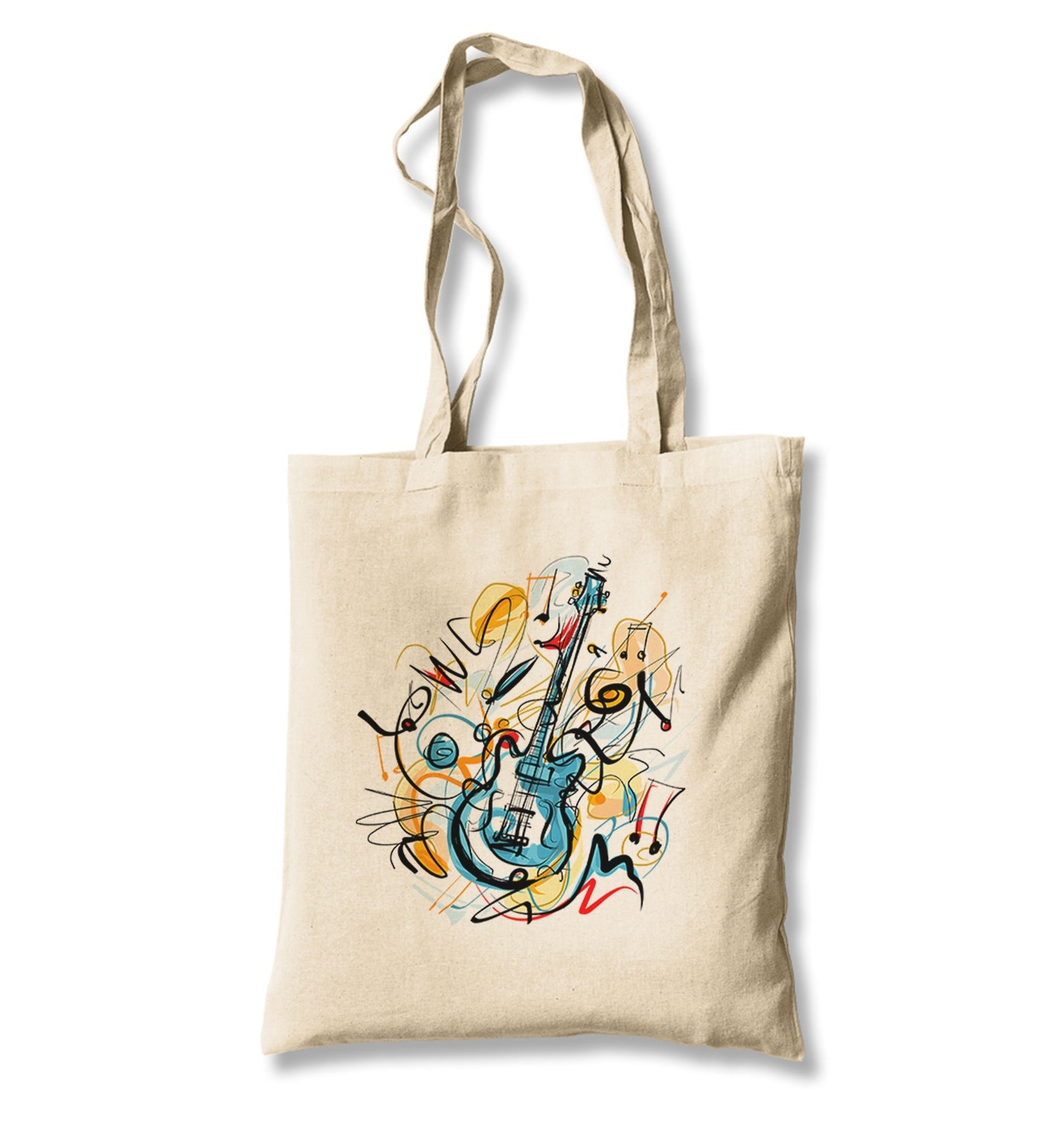 Guitar - Kandinsky Canvas Totebag - Premium  from Wenswind - Just 4990! Shop now at W.E.N.S. WIND