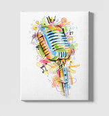 Microphone - Notes White Canvas Wall Art 35x40cm - Premium  from W.E.N.S. WIND - Just 7990! Shop now at W.E.N.S. WIND