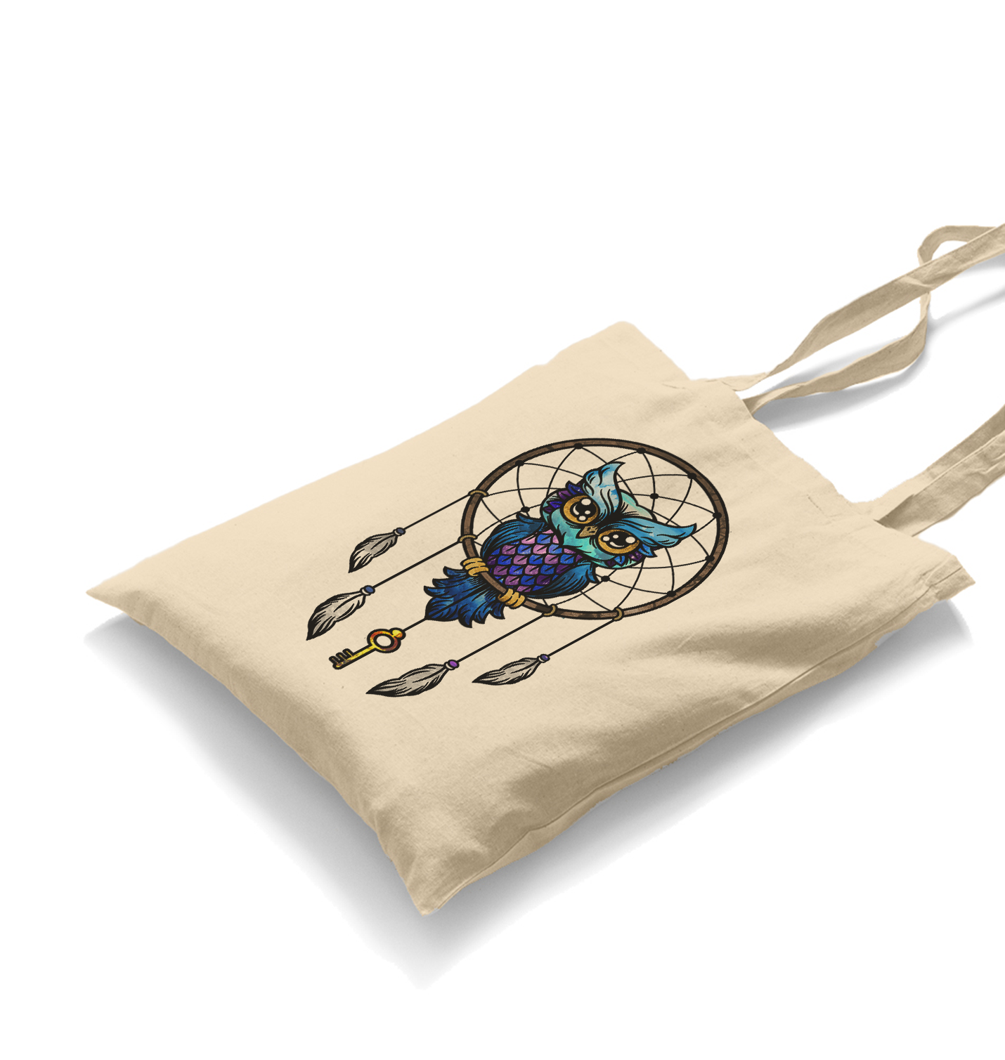 Dream Catcher - Owl White Canvas Totebag - Premium  from W.E.N.S. WIND - Just 4990! Shop now at W.E.N.S. WIND