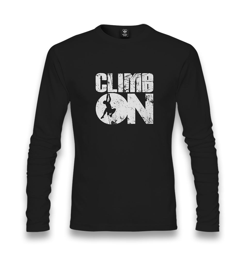 Climb On Unisex Black Longsleeve - Premium  from W.E.N.S. WIND - Just 7990! Shop now at W.E.N.S. WIND