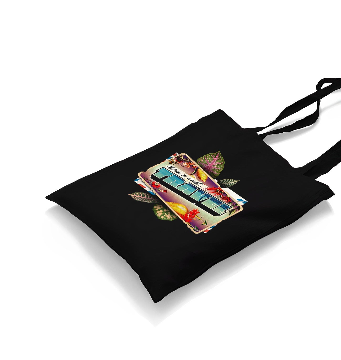 When in Doubt Travel Postcard Canvas Totebag - Premium  from Wenswind - Just 4990! Shop now at W.E.N.S. WIND