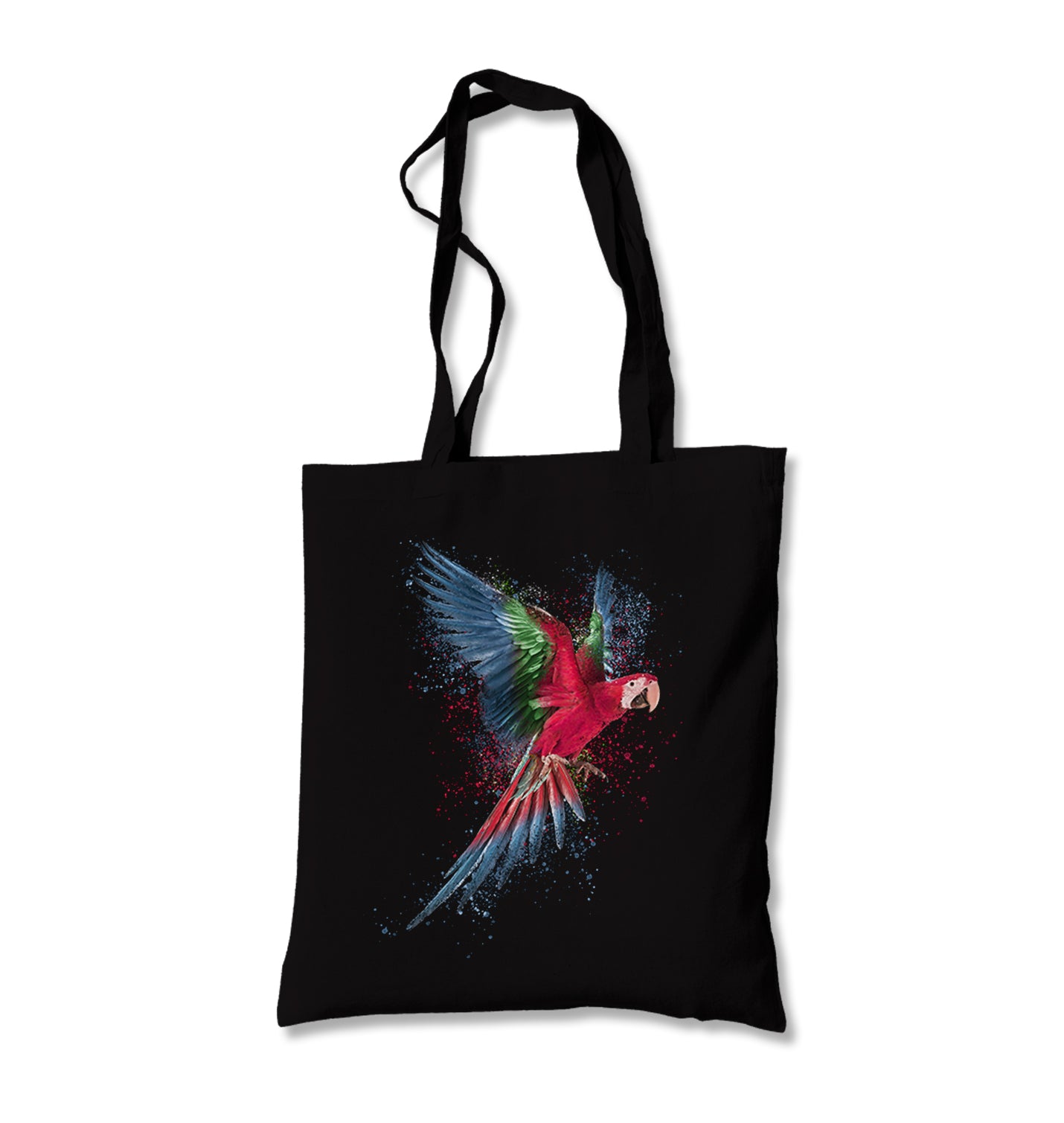 Parrot Splashing Colors Canvas Totebag - Premium  from Wenswind - Just 4990! Shop now at W.E.N.S. WIND