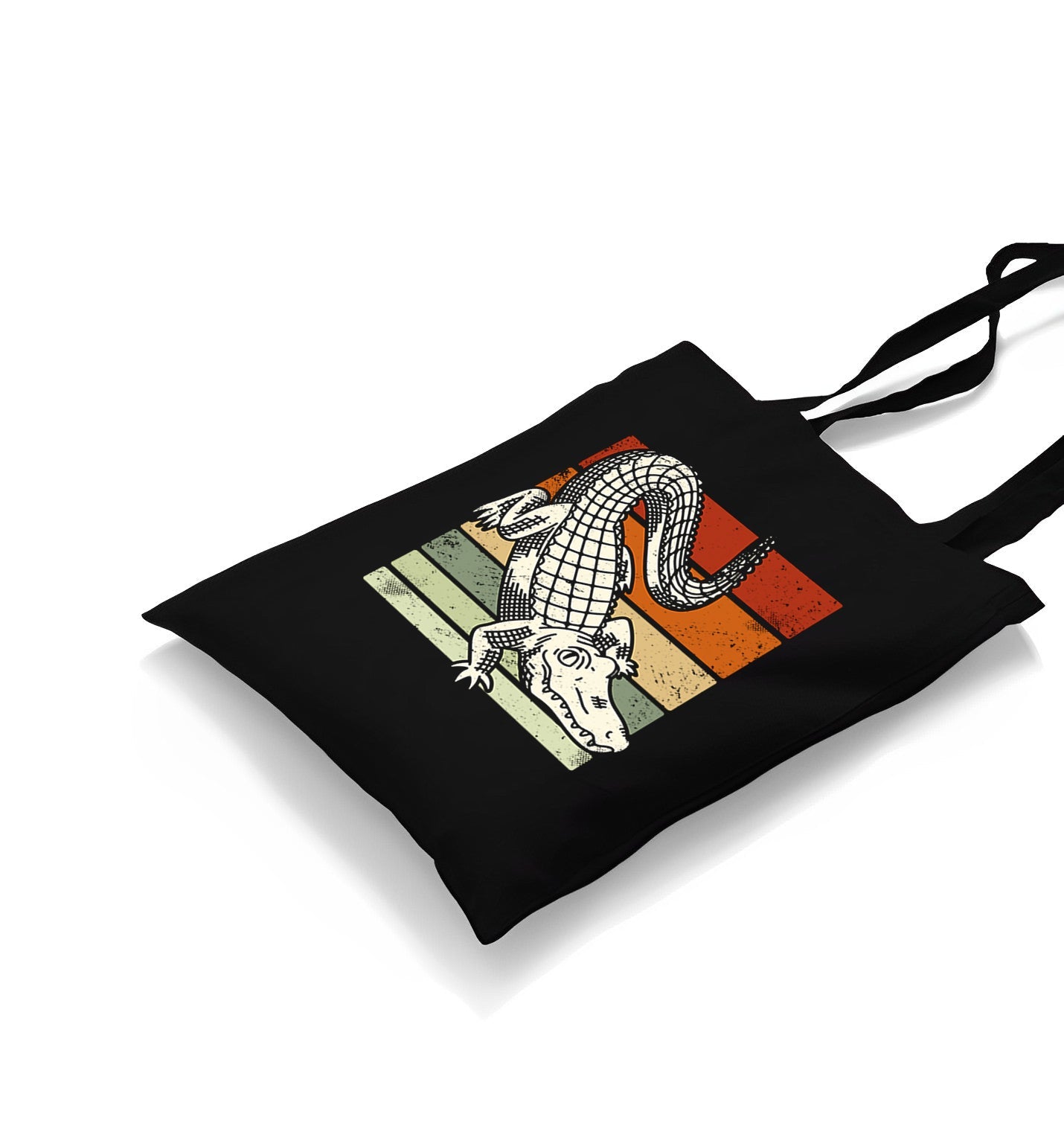 Alligator on Earth Colors Canvas Totebag - Premium  from Wenswind - Just 4990! Shop now at W.E.N.S. WIND