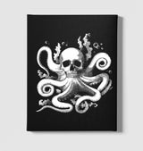 Octopus Skull Black Canvas Wall Art 35x40cm - Premium  from W.E.N.S. WIND - Just 7990! Shop now at W.E.N.S. WIND