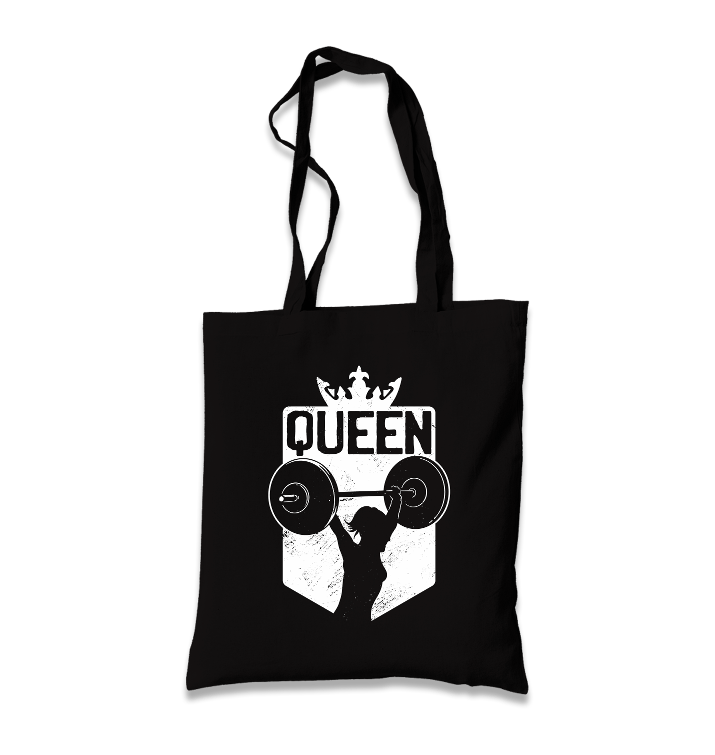 Queen Logo with a Woman Holding Weights Canvas Totebag - Premium  from Wenswind - Just 5990! Shop now at W.E.N.S. WIND