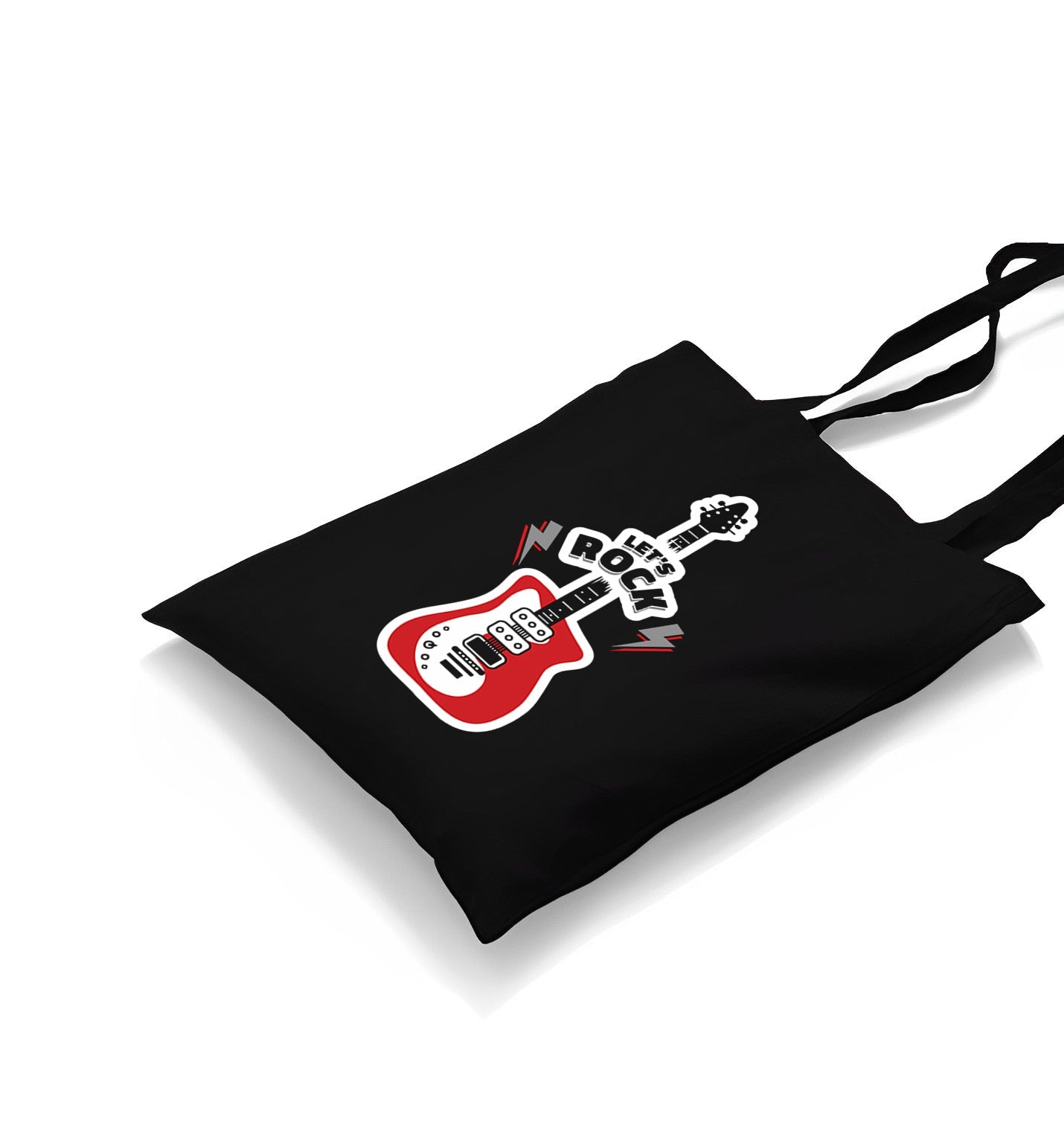 Let's Rock Red Guitar Canvas Totebag - Premium  from Wenswind - Just 5990! Shop now at W.E.N.S. WIND