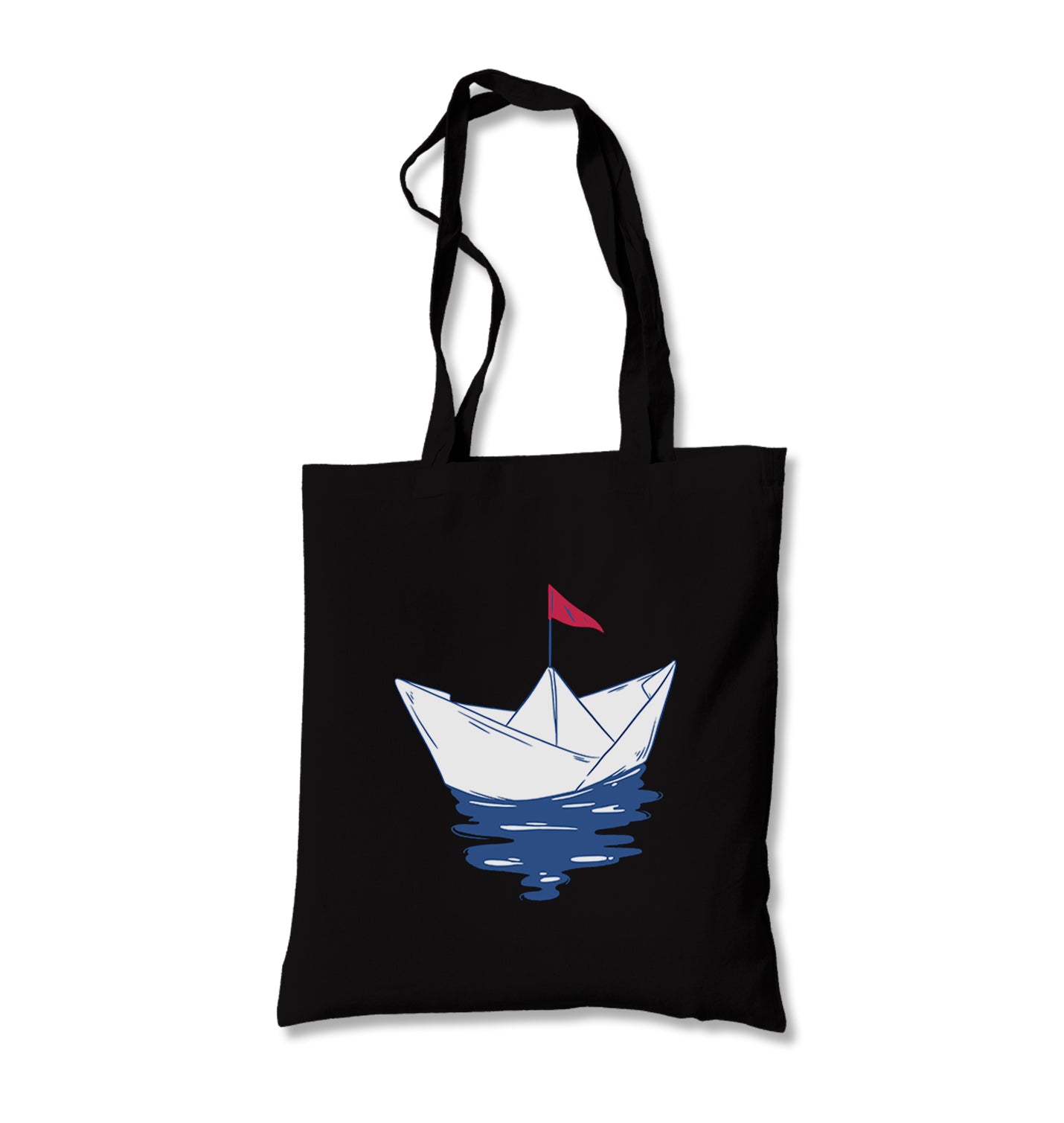 Paper Boat with a Red Flag Canvas Totebag - Premium  from Wenswind - Just 5990! Shop now at W.E.N.S. WIND