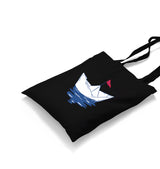 Paper Boat with a Red Flag Canvas Totebag - Premium  from Wenswind - Just 5990! Shop now at W.E.N.S. WIND