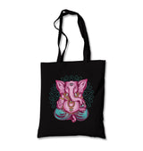 Pink Elephant Meditating in a Yoga Pose Canvas Totebag - Premium  from Wenswind - Just 5990! Shop now at W.E.N.S. WIND