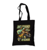 Dinosaur Riding Monster Truck Back to School Canvas Totebag - Premium  from Wenswind - Just 4990! Shop now at W.E.N.S. WIND