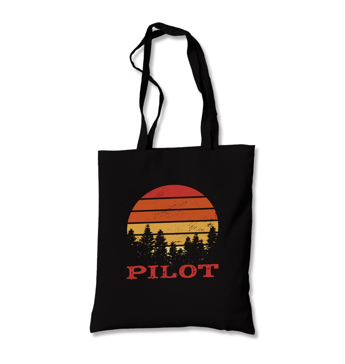 Pilot Quote and Retro Sunset Canvas Totebag - Premium  from Wenswind - Just 4990! Shop now at W.E.N.S. WIND