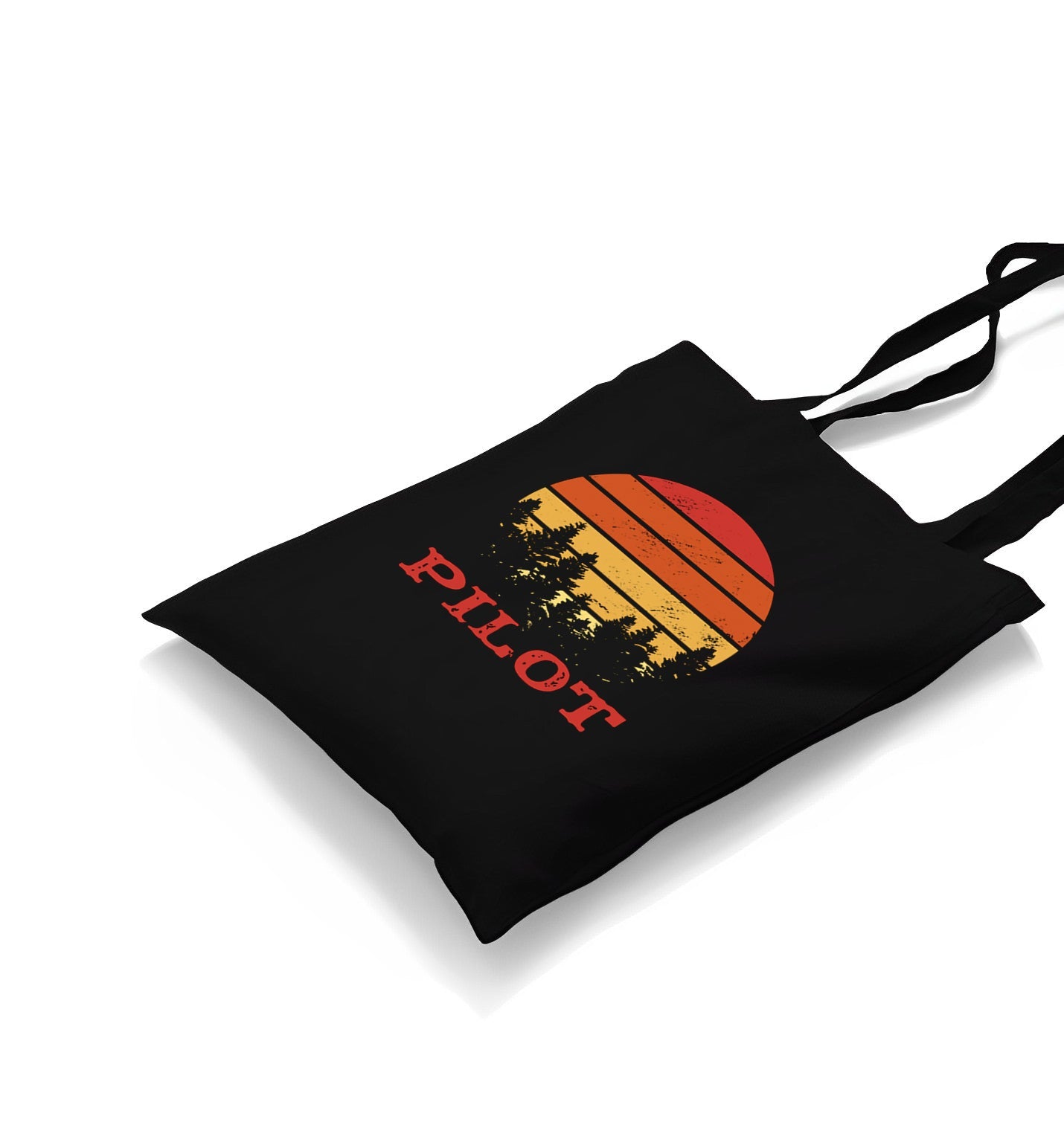 Pilot Quote and Retro Sunset Canvas Totebag - Premium  from Wenswind - Just 4990! Shop now at W.E.N.S. WIND