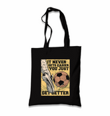 A Foot Kicking a Soccer Ball Black Canvas Totebag - Premium  from W.E.N.S. WIND - Just 4990! Shop now at W.E.N.S. WIND