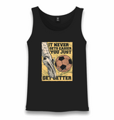 A Foot Kicking a Soccer Ball Unisex Black Tank Top - Premium Unisex Tank Top from W.E.N.S. WIND - Just 6490! Shop now at W.E.N.S. WIND