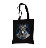 Egyptian god Anubis with a Blue Temple Canvas Totebag - Premium  from Wenswind - Just 4990! Shop now at W.E.N.S. WIND