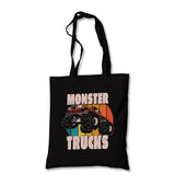 Monster Trucks Circle Sunset Black Canvas Totebag - Premium  from Wenswind - Just 4990! Shop now at W.E.N.S. WIND