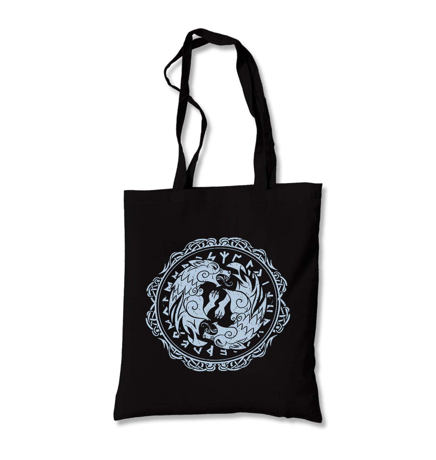 Wolfs in a Circular Viking Knot Canvas Totebag - Premium  from Wenswind - Just 4990! Shop now at W.E.N.S. WIND