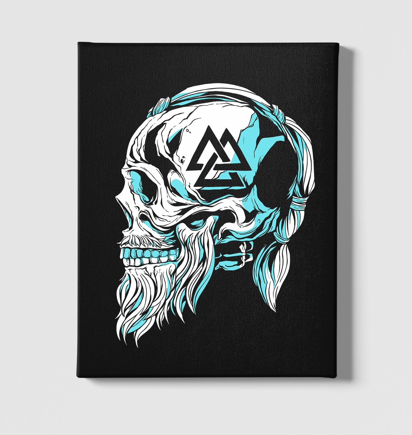 Viking Skull with a Beard Black Canvas Wall Art 35x40cm - Premium  from W.E.N.S. WIND - Just 7990! Shop now at W.E.N.S. WIND