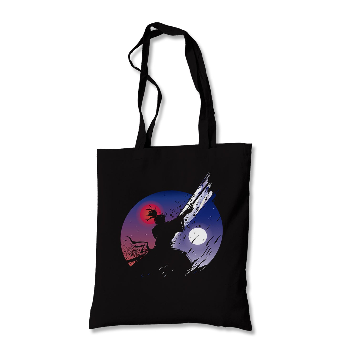 Samurai with a Sword Under Moons Canvas Totebag - Premium  from Wenswind - Just 5990! Shop now at W.E.N.S. WIND