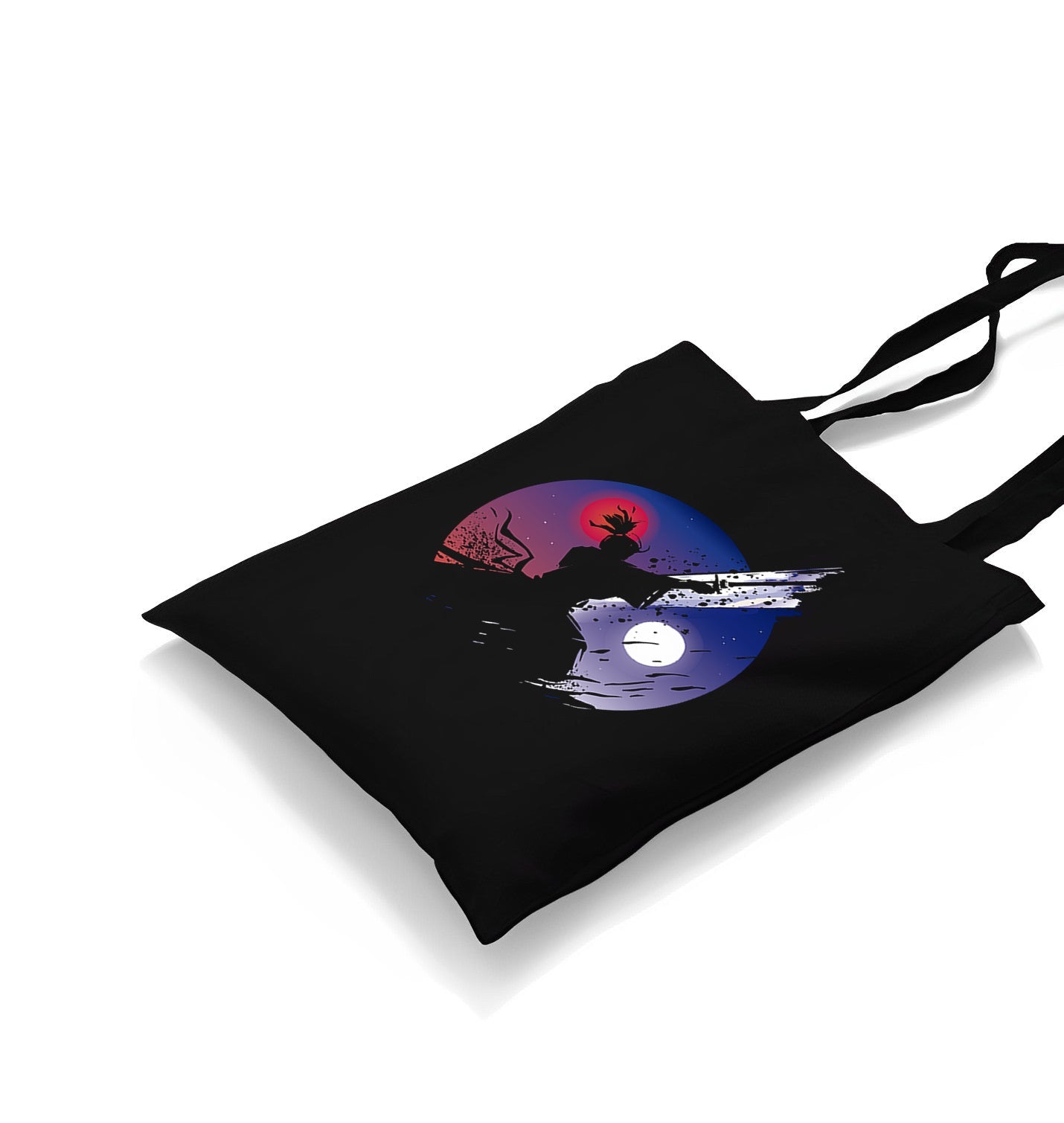 Samurai with a Sword Under Moons Canvas Totebag - Premium  from Wenswind - Just 5990! Shop now at W.E.N.S. WIND