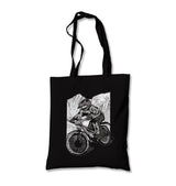 Biker Riding in Front of the Mountains Canvas Totebag - Premium  from Wenswind - Just 4990! Shop now at W.E.N.S. WIND