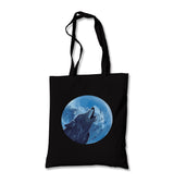 Wolf Howling - Blue Moon Canvas Totebag - Premium  from Wenswind - Just 4990! Shop now at W.E.N.S. WIND