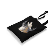 Wolf Howling - Moon Canvas Totebag - Premium  from Wenswind - Just 4990! Shop now at W.E.N.S. WIND