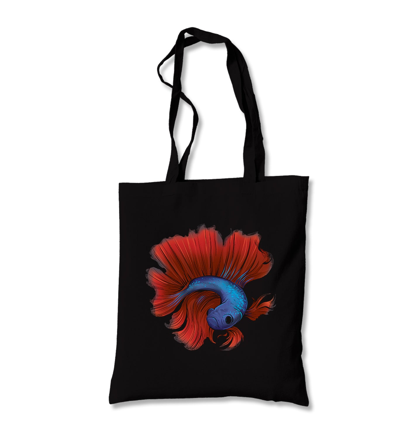 Blue Betta Fish with Red Tail Canvas Totebag - Premium  from Wenswind - Just 4990! Shop now at W.E.N.S. WIND