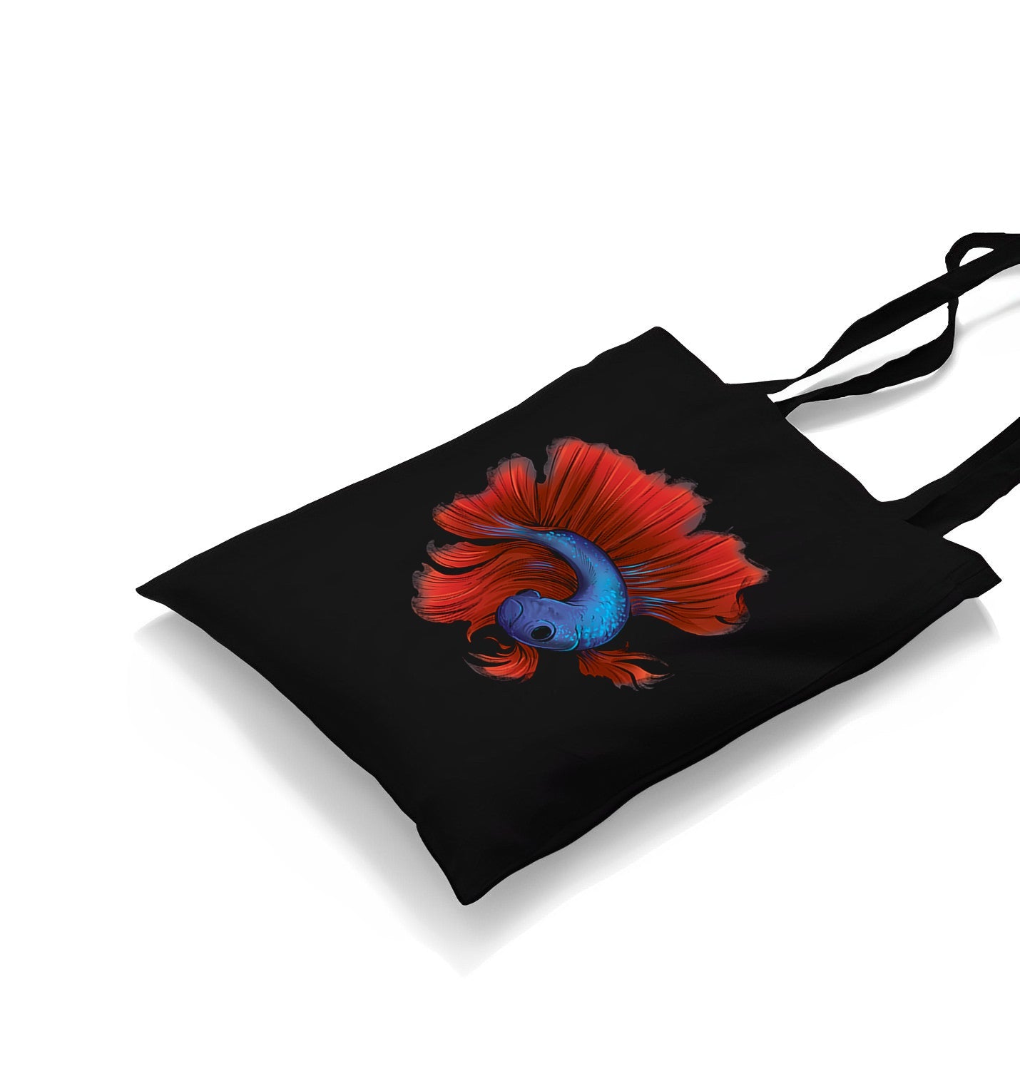 Blue Betta Fish with Red Tail Canvas Totebag - Premium  from Wenswind - Just 4990! Shop now at W.E.N.S. WIND