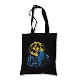 Wolf Howling Golden Moon Canvas Totebag - Premium  from Wenswind - Just 4990! Shop now at W.E.N.S. WIND