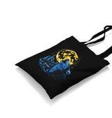 Wolf Howling Golden Moon Canvas Totebag - Premium  from Wenswind - Just 4990! Shop now at W.E.N.S. WIND