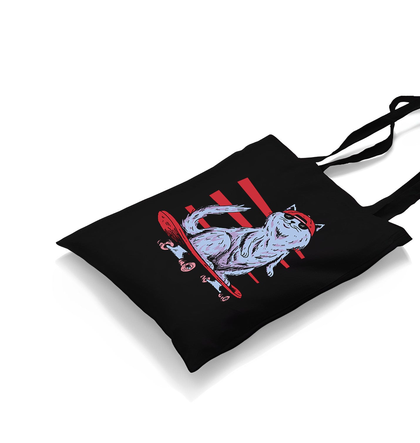 Cat Riding a Skateboard Canvas Totebag - Premium  from Wenswind - Just 4990! Shop now at W.E.N.S. WIND