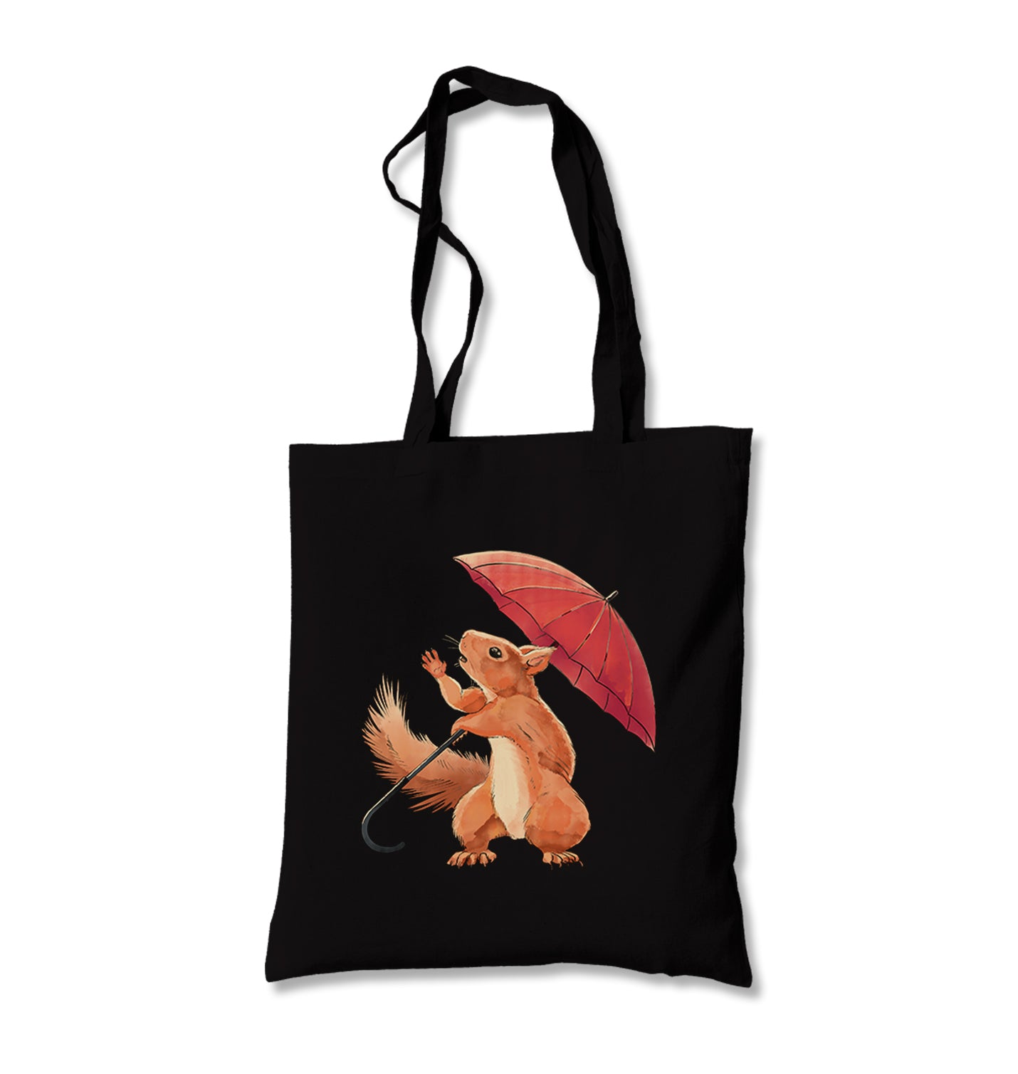 Cute Squirrel Holding an Umbrella Canvas Totebag - Premium  from Wenswind - Just 4990! Shop now at W.E.N.S. WIND
