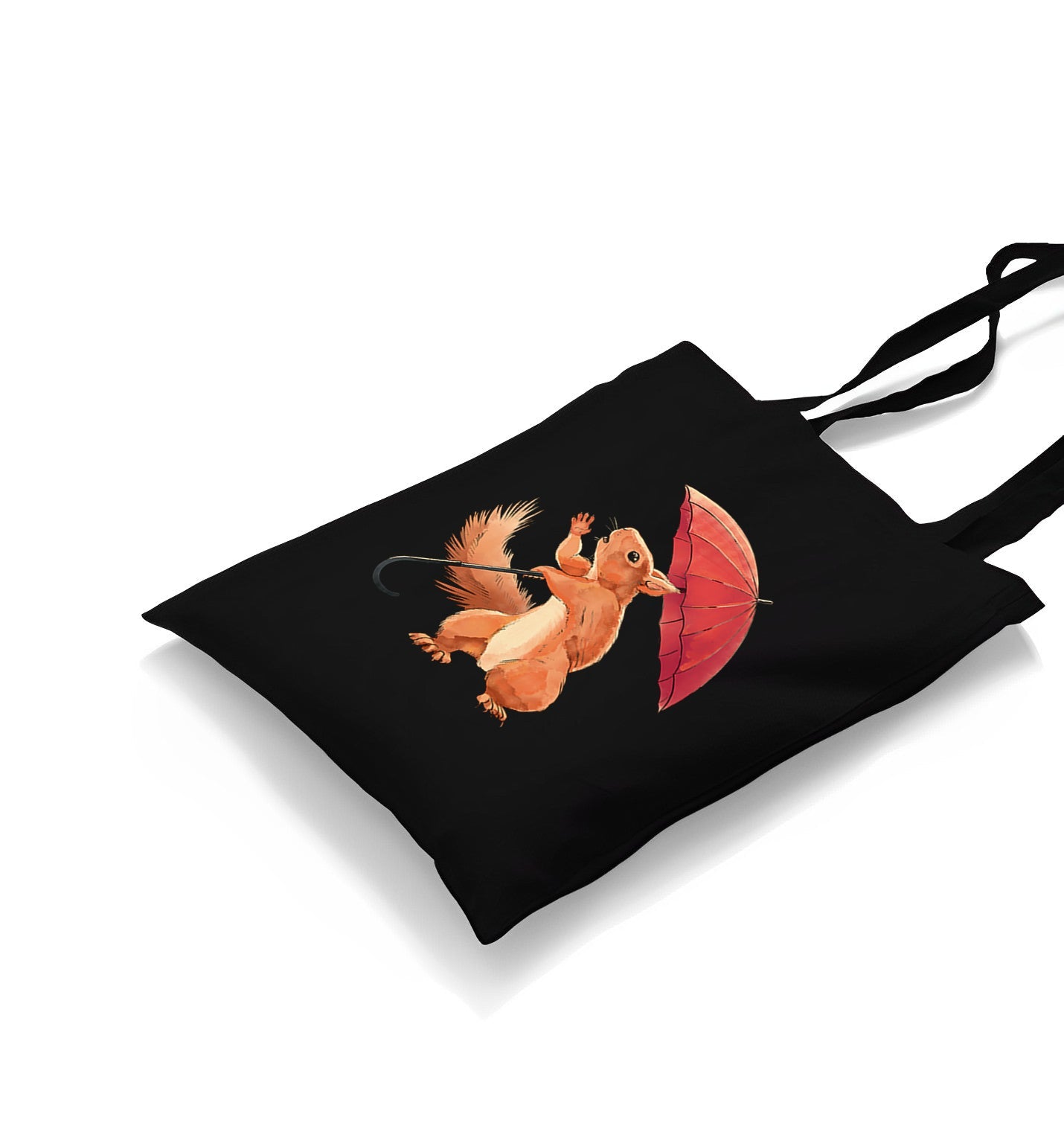 Cute Squirrel Holding an Umbrella Canvas Totebag - Premium  from Wenswind - Just 4990! Shop now at W.E.N.S. WIND