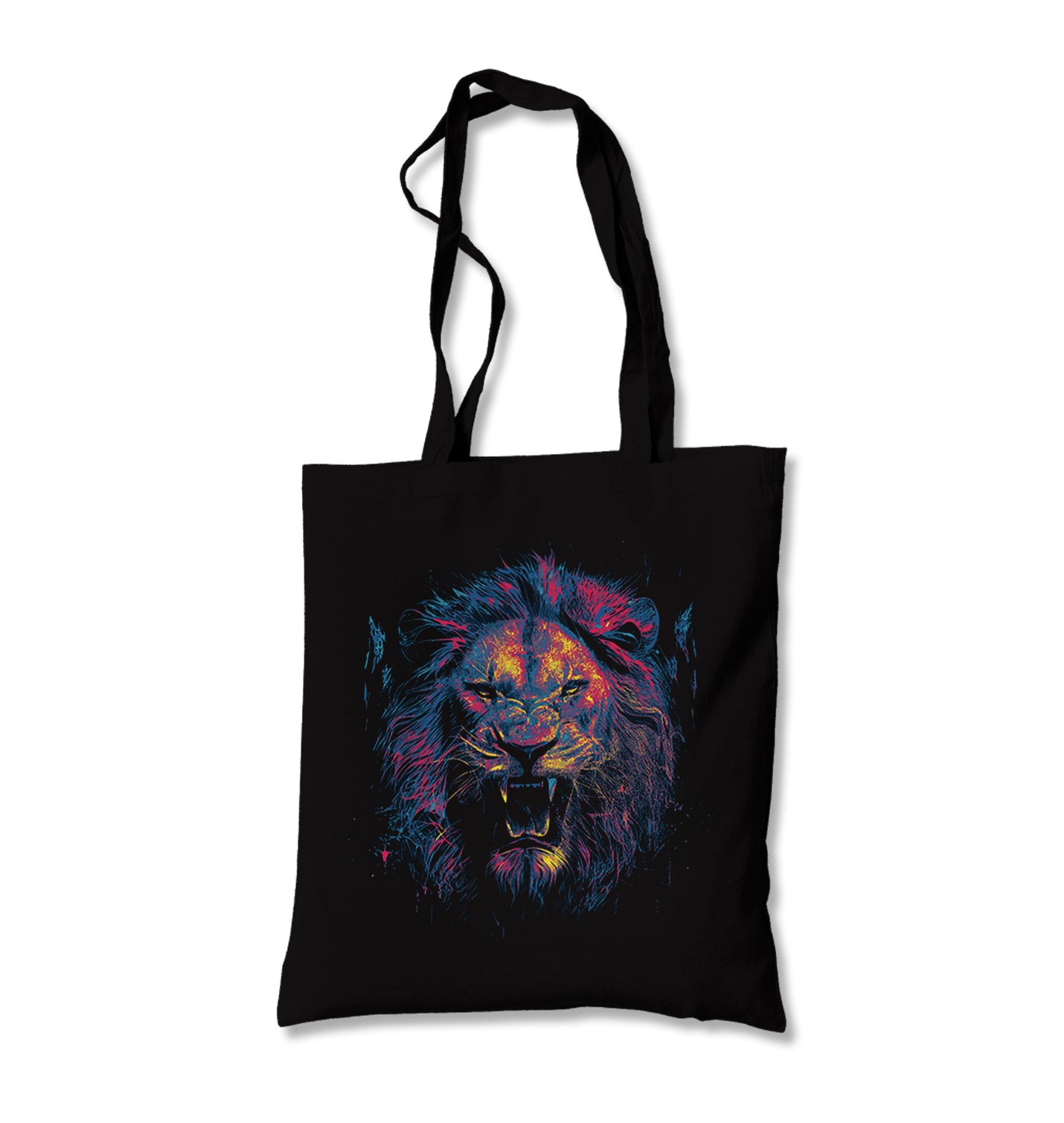 Lion Head Roaring with Different Colors Canvas Totebag - Premium  from Wenswind - Just 5990! Shop now at W.E.N.S. WIND