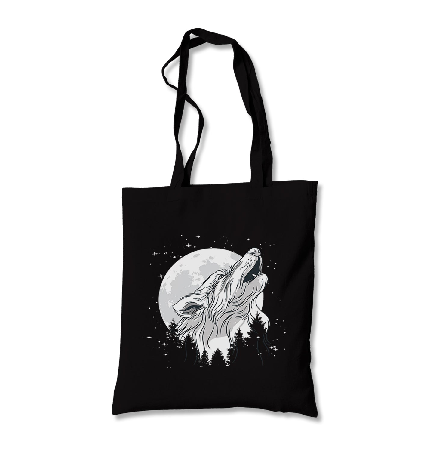 Wolf Looking to the Stars at Night Canvas Totebag - Premium  from Wenswind - Just 4990! Shop now at W.E.N.S. WIND