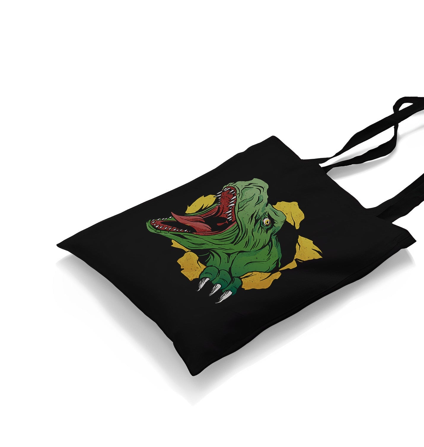 Dinosaur Tearing Up the Tshirt Canvas Totebag - Premium  from Wenswind - Just 4990! Shop now at W.E.N.S. WIND