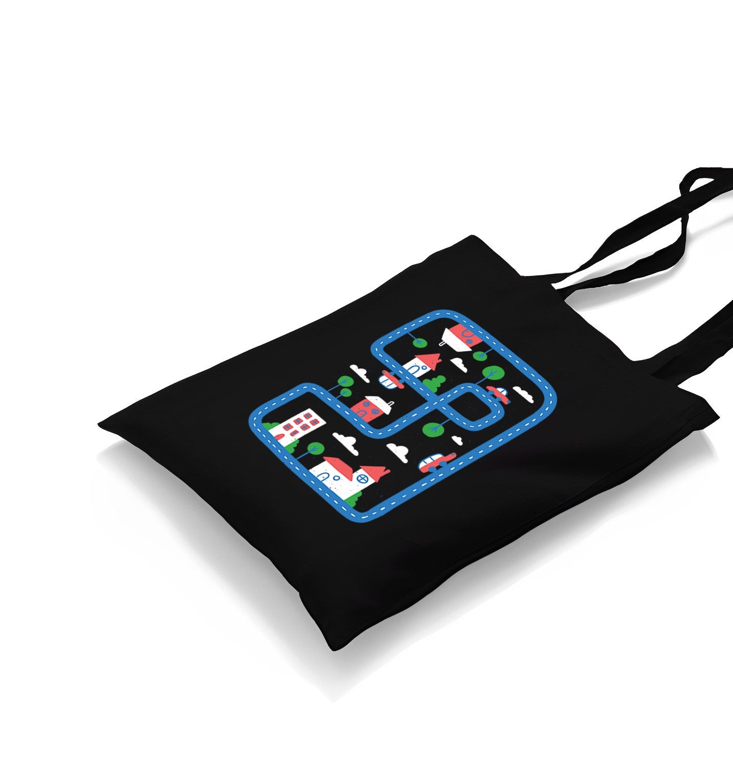 City Roads and Houses in Kids Style Canvas Totebag - Premium  from Wenswind - Just 4990! Shop now at W.E.N.S. WIND