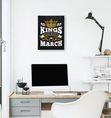 King are Born in March Quote with a Crown Black Canvas Wall Art 35x40cm - Premium  from W.E.N.S. WIND - Just 7990! Shop now at W.E.N.S. WIND