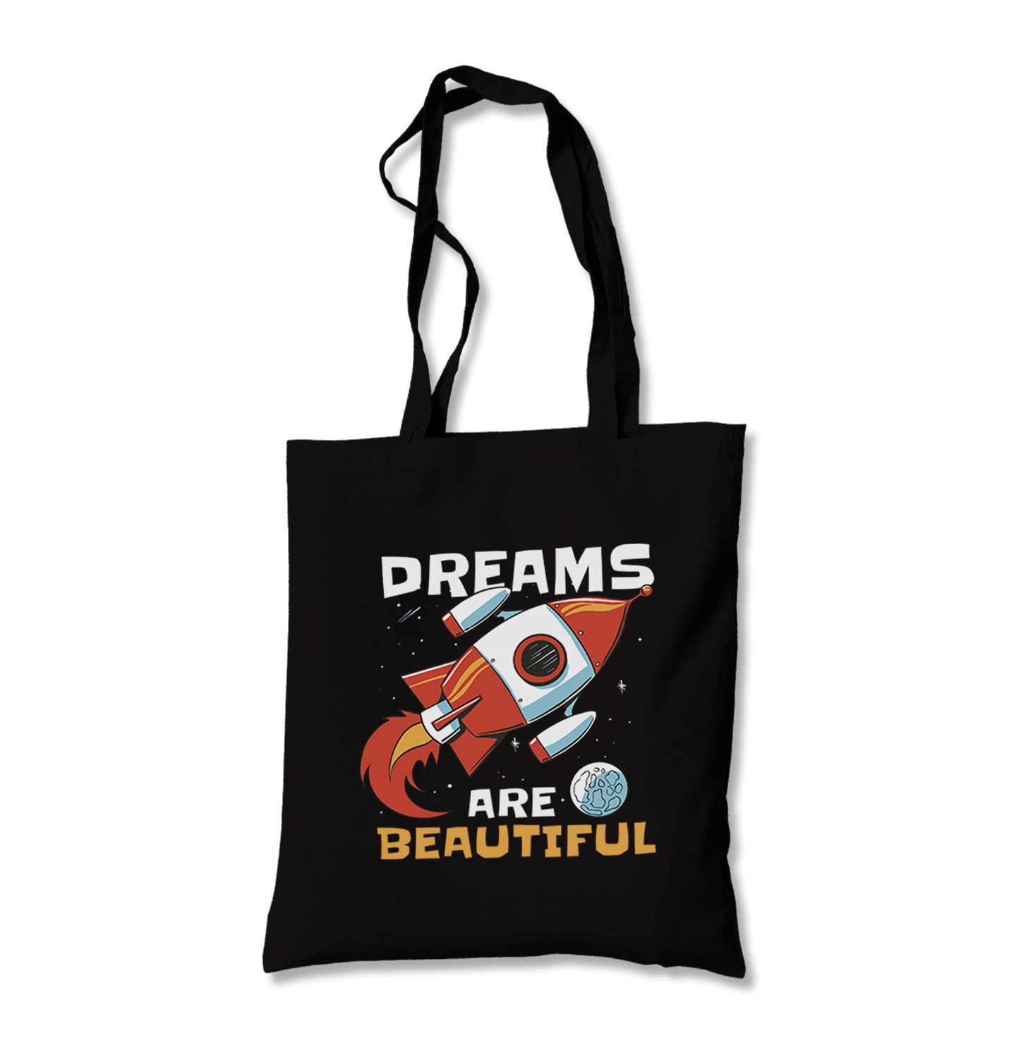 Dreams are Beautiful Space Rocket Canvas Totebag - Premium  from Wenswind - Just 4990! Shop now at W.E.N.S. WIND