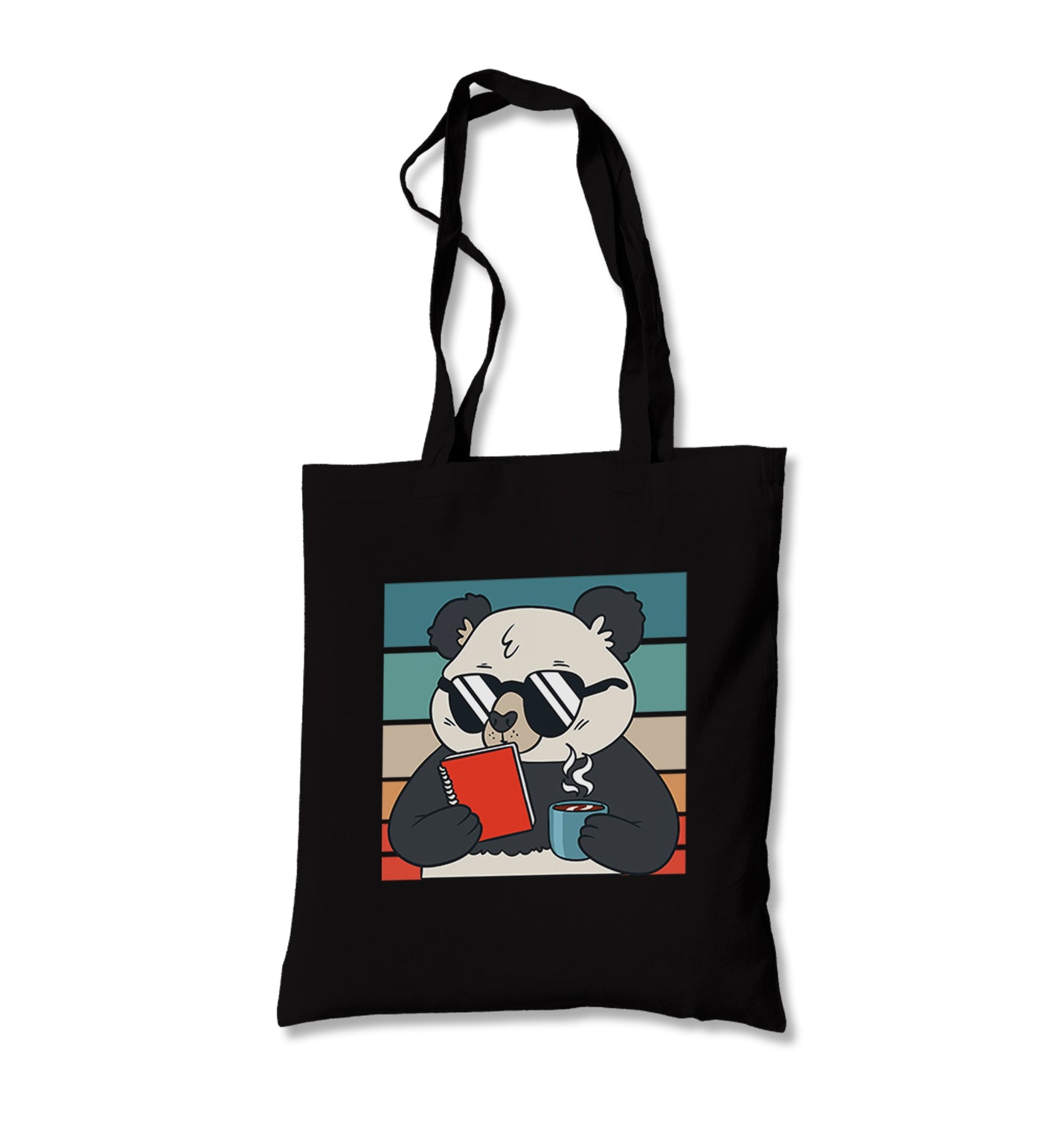 Panda with Sunglasses Reading a Book Canvas Totebag - Premium  from Wenswind - Just 5990! Shop now at W.E.N.S. WIND