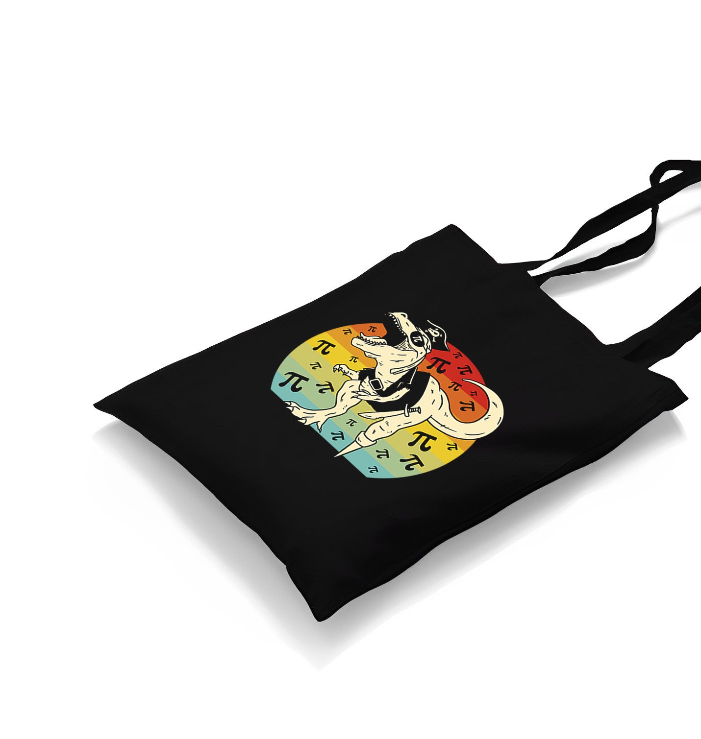 Pirate Dinosaur with Pi Number Canvas Totebag - Premium  from Wenswind - Just 5990! Shop now at W.E.N.S. WIND