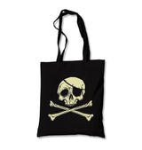 Pirate Skull with an Eye Patch Canvas Totebag - Premium  from Wenswind - Just 5990! Shop now at W.E.N.S. WIND