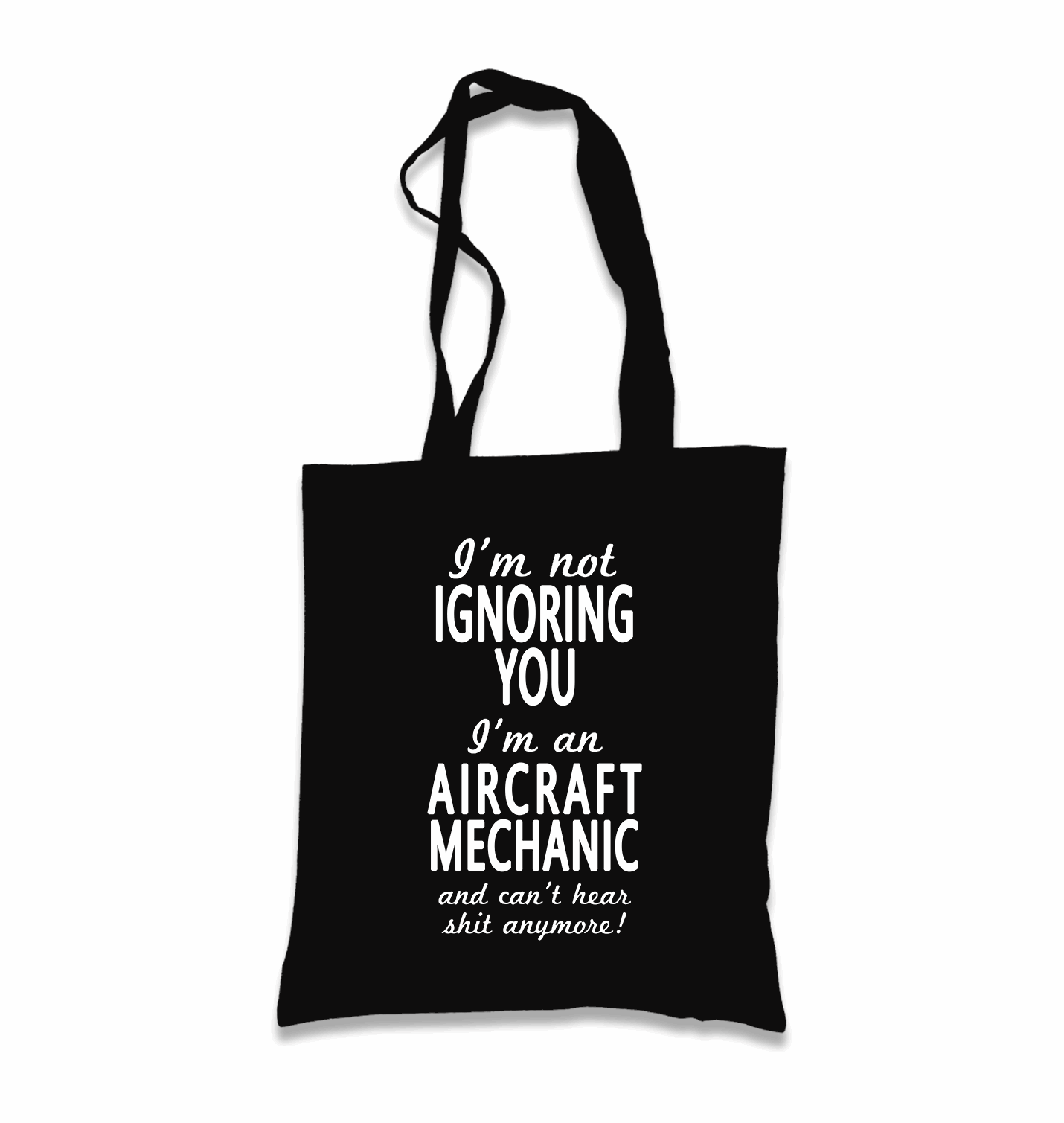 Aircraft Mechanic - Ignore Black Canvas Totebag - Premium  from W.E.N.S. WIND - Just 4990! Shop now at W.E.N.S. WIND