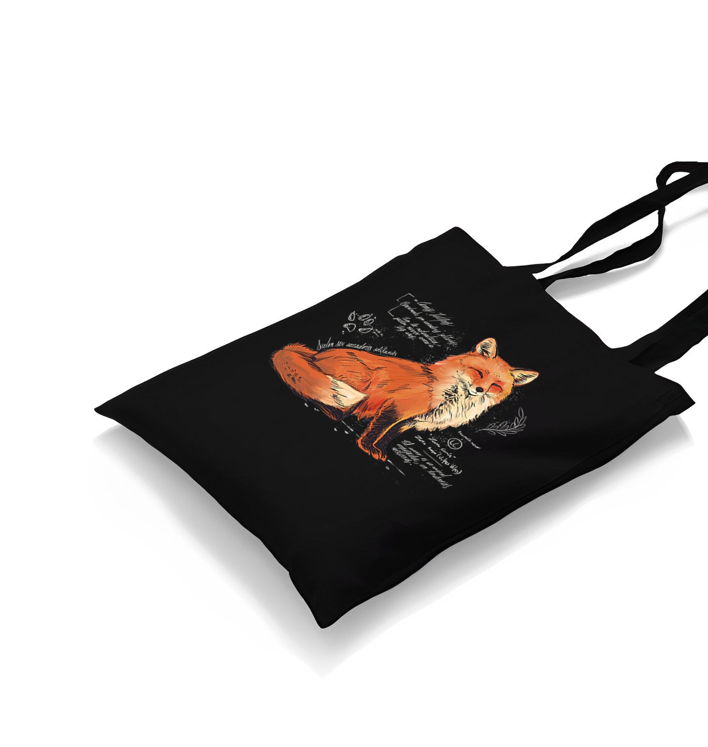 Fox Sketch with Handwritten Notes Canvas Totebag - Premium  from Wenswind - Just 4990! Shop now at W.E.N.S. WIND