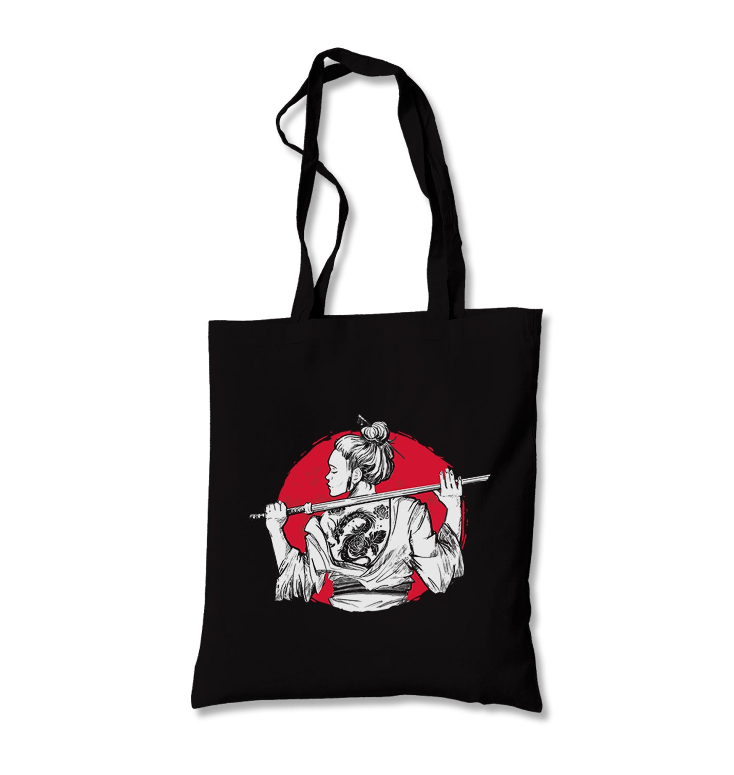 Samurai Girl with Tattoo Canvas Totebag - Premium  from Wenswind - Just 5990! Shop now at W.E.N.S. WIND