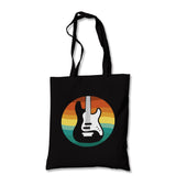 Guitar with a Retro Sunset Canvas Totebag - Premium  from Wenswind - Just 4990! Shop now at W.E.N.S. WIND