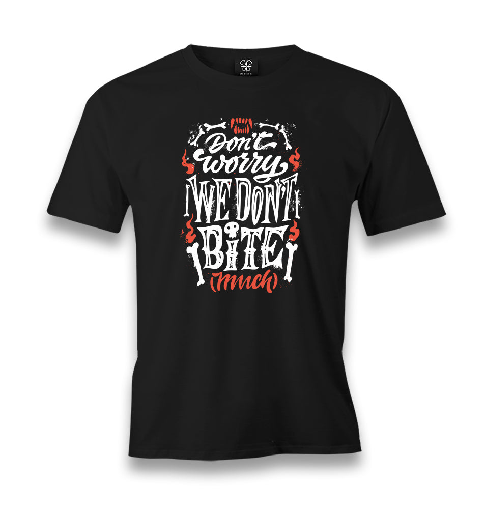 Halloween - We Dont Bite Much Men's Black Tshirt - Premium  from W.E.N.S. WIND - Just 6490! Shop now at W.E.N.S. WIND