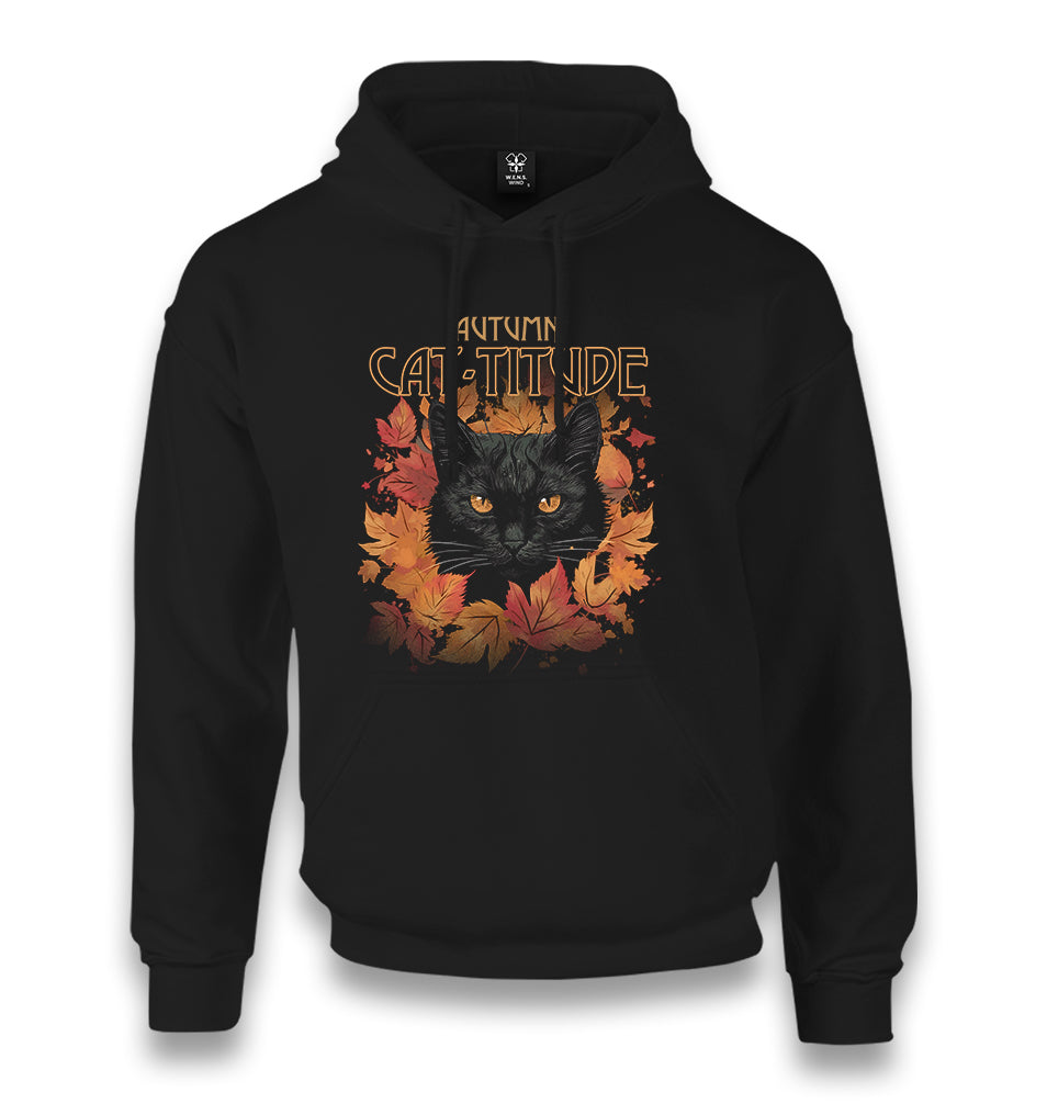 Halloween-Autumn Cat Titude Unisex Black Hoodie - Premium  from W.E.N.S. WIND - Just 11990! Shop now at W.E.N.S. WIND